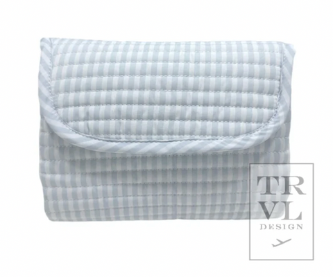 TRVL Quilted Changing Mat - Changing Pad Pimlico Stripe Blue